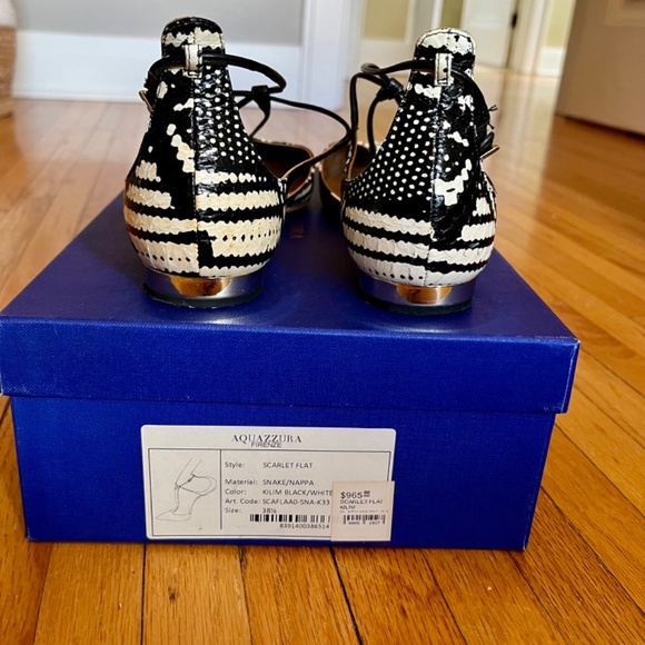 Aquazzurra Leather snake-print Scarlet Flat - Picture 8 of 14